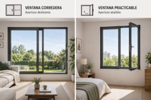 Ventanas correderas vs practicables: pros, contras y recomendaciones por estancia